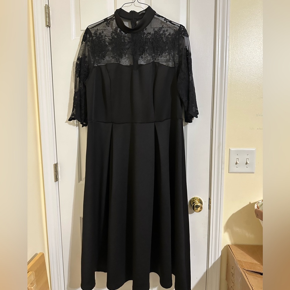 Black Lace Dress Evening Wear 3x